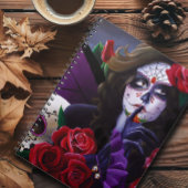 Sugar Skull Red ROses Paarse Notitieboek