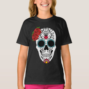  Sugar Skull Red Roses T-shirt