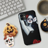 Sugar Skull Red Roses Zwart Case-Mate iPhone Case