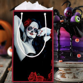 Sugar Skull Red Roses Zwart Klein Cadeauzakje