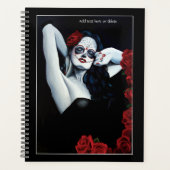 Sugar Skull Red Roses Zwart Planner (Voorkant)