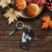 Sugar Skull Red Roses Zwart Sleutelhanger