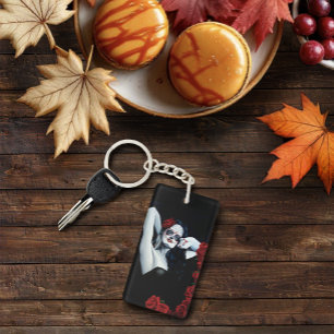 Sugar Skull Red Roses Zwart Sleutelhanger