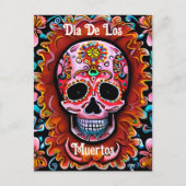  Sugar Skull Retro Dag van de Doden Briefkaart (Voorkant)