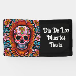  Sugar Skull Retro Dag van de Doden Spandoek