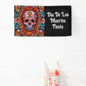  Sugar Skull Retro Dag van de Doden Spandoek (Insitu)