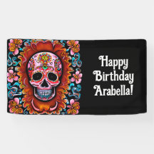 Sugar Skull Retro Day of the Dead Birthday