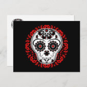 Sugar skull rode versie briefkaart (Voorkant / Achterkant)