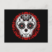 Sugar skull rode versie briefkaart (Voorkant)