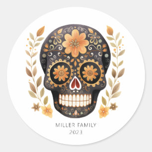 Sugar Skull ronde Stickers