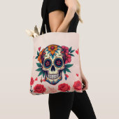 Sugar Skull Rozen Tote Bag (Dichtbij)