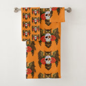 Sugar Skull Rozen Uil Bad Handdoek (Insitu)