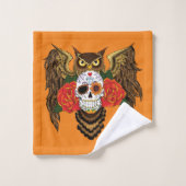 Sugar Skull Rozen Uil Bad Handdoek (Wasdoekje)