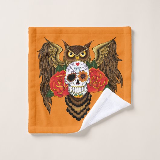 Sugar Skull Rozen Uil Bad Handdoek (Wasdoekje)