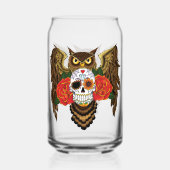 Sugar Skull Rozen Uil Blikvorm Glas (Achterkant)