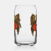 Sugar Skull Rozen Uil Blikvorm Glas (Links)