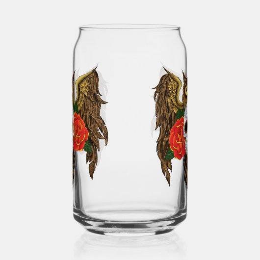 Sugar Skull Rozen Uil Blikvorm Glas (Links)