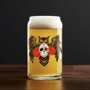 Sugar Skull Rozen Uil Blikvorm Glas