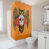 Sugar Skull Rozen Uil Douchegordijn (In situ)