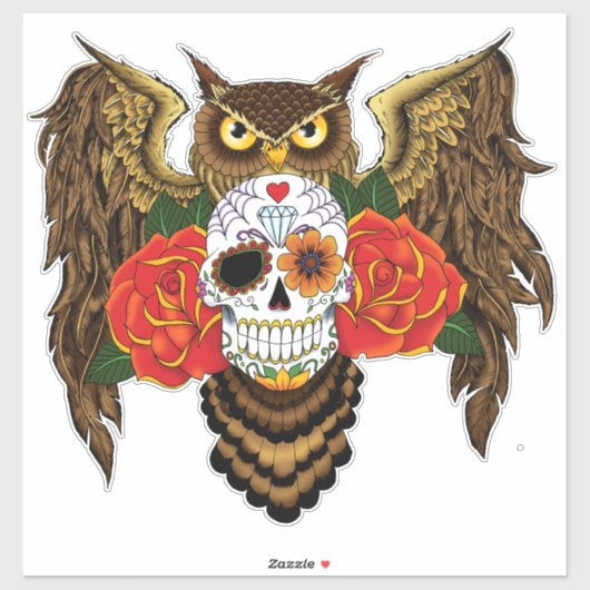 Sugar Skull Rozen Uil Sticker (Vel)