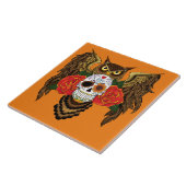 Sugar Skull Rozen Uil Tegeltje (Zijkant)