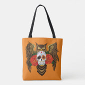 Sugar Skull Rozen Uil Tote Bag (Achterkant)