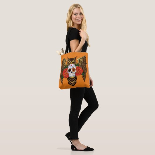 Sugar Skull Rozen Uil Tote Bag (Op model)