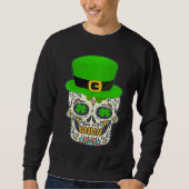 Sugar Skull Saint Patricks Day Of Dead Lucky Hallo Trui (Voorkant)