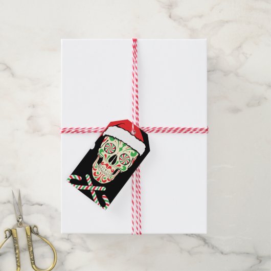 Sugar Skull Santa Aanpasbaar Cadeaulabel (Met Touw)