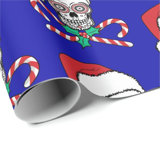 Sugar Skull Santa Cadeaupapier (Rol Hoek)