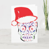 Sugar Skull Santa Feestdagen Kaart (Voorkant)