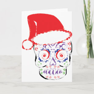 Sugar Skull Santa Feestdagen Kaart