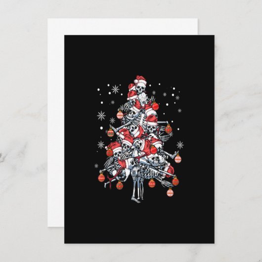 Sugar Skull Santa Hat Christmas Tree Funny Xmas Kaart (Voorkant / Achterkant)