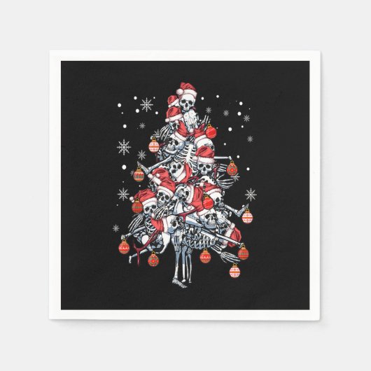 Sugar Skull Santa Hat Christmas Tree Funny Xmas Servet (Voorkant)