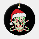 Sugar Skull Santa Keramisch Ornament (Voorkant)