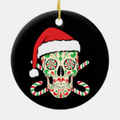 Sugar Skull Santa Keramisch Ornament (Achterkant)