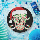 Sugar Skull Santa Papieren Bordje (Feest)