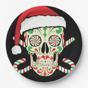 Sugar Skull Santa Papieren Bordje