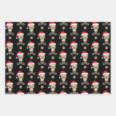 Sugar Skull Santa Pattern Inpakpapier Vel (Voorkant 2)