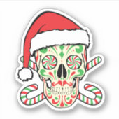 Sugar Skull Santa Sticker (Voorkant)