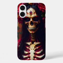 Sugar Skull Skeleton Day of Dead Mexican Art Gift iPhone 16 Plus Hoesje