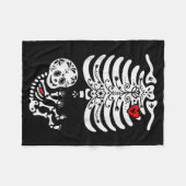 Sugar Skull Skeleton Halloween Pregnancy Annouceme Fleece Deken (Voorkant (Horizontaal))