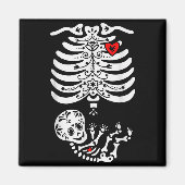 Sugar Skull Skeleton Halloween Pregnancy Annouceme Magneet (Voorkant)