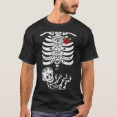 Sugar Skull Skeleton Halloween Pregnancy Annouceme T-shirt (Voorkant)