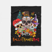Sugar-skull Skeleton Halloween Xmas Happy Hallotha Fleece Deken (Voorkant)