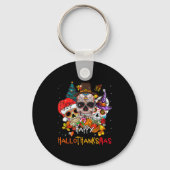 Sugar-skull Skeleton Halloween Xmas Happy Hallotha Sleutelhanger (Voorkant)