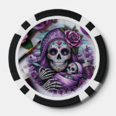 Sugar Skull Skeleton Moeder Poker Chips (Achterkant)