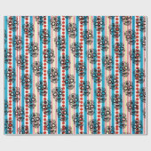 Sugar Skull Spooky Kleurrijke Dag van de Doden Cadeaupapier (Vlak)