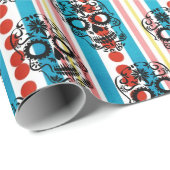 Sugar Skull Spooky Kleurrijke Dag van de Doden Cadeaupapier (Rol Hoek)