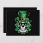 Sugar Skull St Patrick Day Lucky Shamrock Briefkaart (Voorkant / Achterkant)